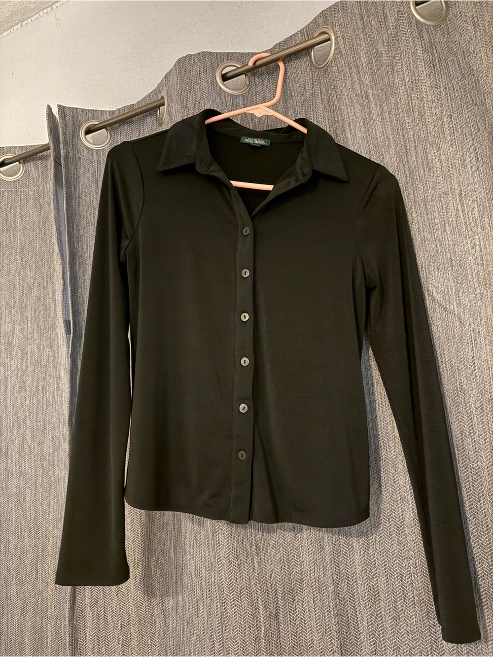 wild fable Black Long-Sleeve Button Down Shirt